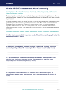 Free Community Assessment | Grade 4 | Health & Wellness | BookFlik