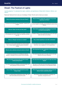 Free Diwali Flashcards | Grade 5 | Social Studies | BookFlik