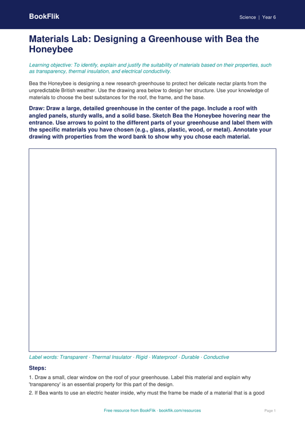 Free Properties Of Materials Drawing Sheet | Grade 5 | Science | BookFlik